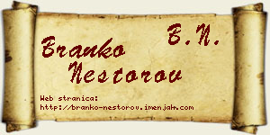Branko Nestorov vizit kartica